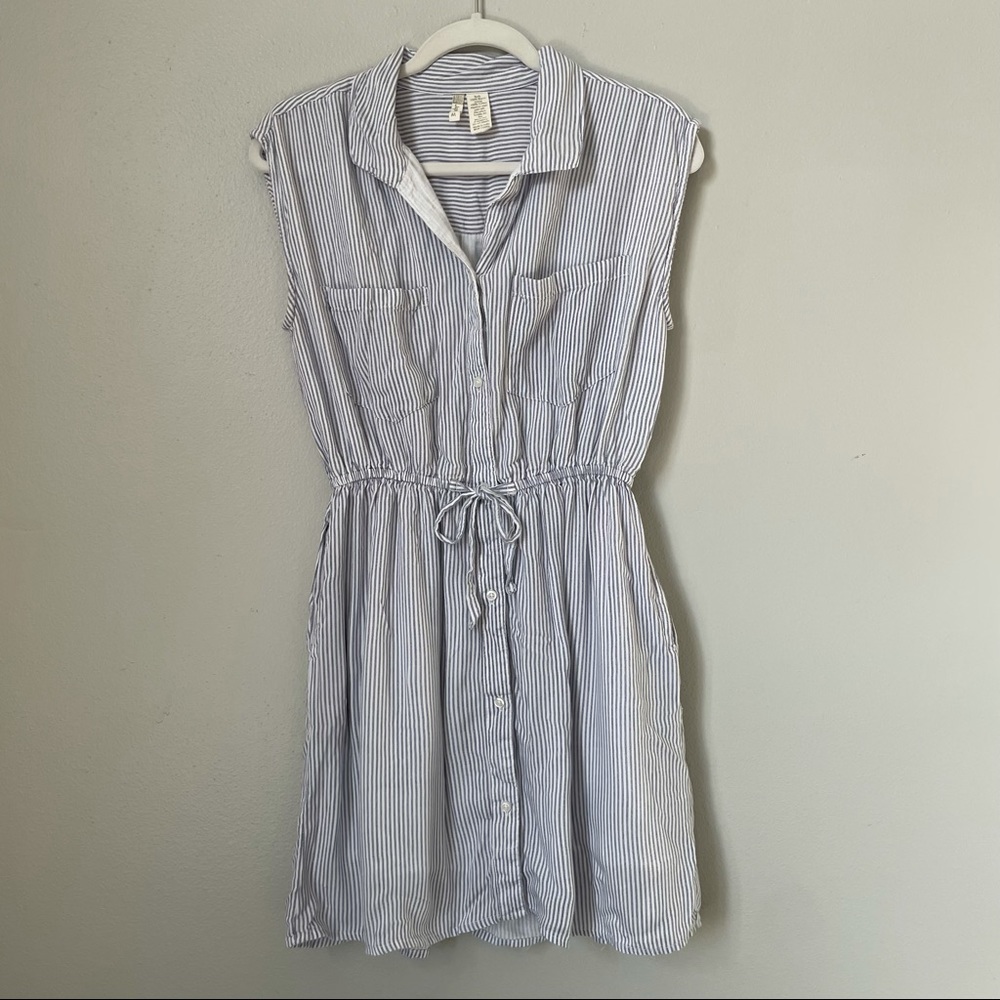 Japna (M) Button Up Striped Tunic Dress